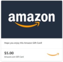 Amazon E-Gift Card - "$5 Amazon Gift Card Redeemable Towards Millions of Items on Amazon.com" (E-gift cards will be delivered via text or email ONLY)