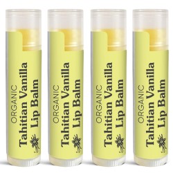 Organic Lip Balm - "4 pack Lip Balms by Sky Organics Blended with Sunflower Seed Oil Beeswax Coconut Oil and Vitamin E" (Flavor may vary)