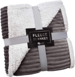 Sherpa Fleece Blanket - "Queen Size Super Soft & Comfy 50x60 Inch Reversible Throw" (Color may vary)
