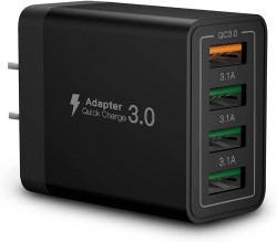 4 Port USB Wall Charger - "40w USB Charger for Iphone, Android, Tablets & More. Includes a Fast Charge Port for 3x's Faster Charging"